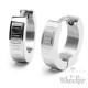 Edelstahl Herren Ohrringe Klapp-Creolen silber schmal Römische Zahlen 13mm Ø