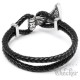 Armband Lederarmband Mjölnir Hammer Streitaxt Kampfbeil Edelstahl Wikingerschmuck