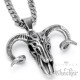 Edelstahl Anhänger Widder Schädel detailliert Totenkopf Sternzeichen 60cm Kette
