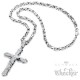 Großer Edelstahl Damen Herren Kreuz Anhänger mit Jesus silber + Königskette