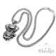 Edelstahl Anhänger V2 Motorblock Motor Engine silber Bikerschmuck Panzerkette Kette