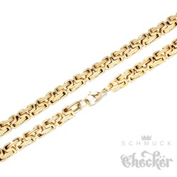 Hochwertige Edelstahl Kette Königskette Männer Halskette gold 60cm Biker Hiphop