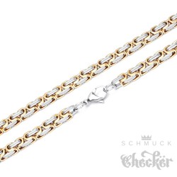 Hochwertige Edelstahl Kette Königskette Männer Halskette gold 60cm Biker Hiphop