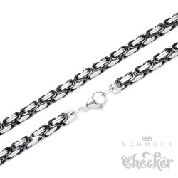 Hochwertige Edelstahl Kette Königskette Männer Halskette silber schwarz 60cm Biker Hiphop