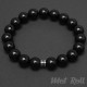 Mot Roll Bead Perlen Armband Herren Männer schwarz Achat Onyx Menbeads