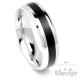 Edelstahl Herren Ring hochwertig schlicht silber schwarz Streifen massiv Zeitlos