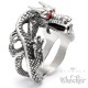Edelstahl Herren Ring nordischer Widder Thor silber schwarz Sternzeichen Biker