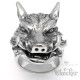 Großer Wildschwein Ring Edelstahl hochwertig silber Herren Männer Bikerring kaufen
