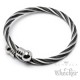 Flexibler Stahlseil Armreif in silber & schwarz Damen Herren Geschenk