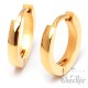 Schmale Edelstahl Ohrringe goldene Klapp-Creolen dünn gold poliert 13mm Ø