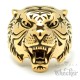 Tiger Ring aus Edelstahl vergoldet hochwertig detailliert Herren Männer Geschenk
