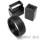 Mot Roll Schwarzer Carbon Ring mit Reifenprofil Reifen Bikerring Männergeschenk