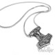 Edelstahl Anhänger original Thors Hammer Mjölnir detailliert silber + 60cm Kette