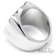 Massiver Route 66 Edelstahl Ring silber poliert America‘s Mother Road Bikerring