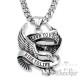 Bikerschmuck Halskette mit Adler Anhänger Live to Ride - Ride to Live aus Edelstahl