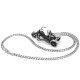 Kleiner Skelett Motorrad Anhänger aus Edelstahl Totenkopf Bike silber Skull mit Kette