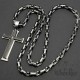 Kreuz aus Edelstahl mit Königskette in silber & schwarz Edelstahl Anhänger Kette