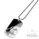 Edelstahl Dog Tag Erkennungsmarke hochwertig schwarz Graf­fi­ti Flügel 60cm Kette