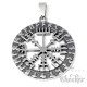 Vegvisir Wikinger-Kompass Anhänger aus Edelstahl Schutz Runen Herren Schmuck Halskette