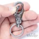 Edelstahl Wolf Karabinerhaken mit Schlüsselring Schlüsselanhänger silber Bikerschmuck
