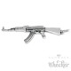 AK-47 Anhänger aus Edelstahl mit 60cm Halskette silber Maschinengewehr Sturmgewehr