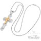 Edelstahl Damen Herren Anhänger hochwertiges modernes Kreuz silber gold + Kette