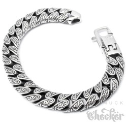 Verziertes Herrenarmband aus Edelstahl mit S-Muster 22cm Hochwertiges Bikerarmband