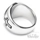 Jesus Ring mit 2 Kreuzen aus Edelstahl Christlicher Bikerring Kreuz silber massiv