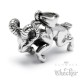 Massiver Widder aus Edelstahl mit Panzerkette Halskette Sternzeichen Anhänger silber
