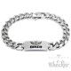 100% BIKER Armband aus Edelstahl mit Totenkopf & Flügel Panzerkette Bikerschmuck