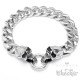 Totenkopf Panzerarmband mit Ringverschluss 316L Edelstahl silber Skull Bikerarmband