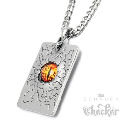 Evil Eye Anhänger aus Edelstahl Feuer Auge Sonne Mond Sterne Amulett + Halskette
