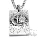 Evil Eye Anhänger aus Edelstahl Feuer Auge Sonne Mond Sterne Amulett + Halskette