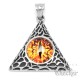 Evil Eye Anhänger aus Edelstahl Saurons Feuer Auge in Dreieck der Macht + Kette