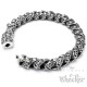 Totenkopf Bikerarmband aus Edelstahl massives Herren Armband mit Skulls Totenköpfe