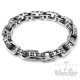 Totenkopfarmband aus massivem 316L Edelstahl Herren Biker Armkette silber Skulls
