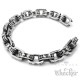 Totenkopfarmband aus massivem 316L Edelstahl Herren Biker Armkette silber Skulls