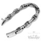 XL Herren Armband 316L Edelstahl hochwertiges Bikerarmband silber Dellenstruktur
