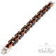 Motorradketten-Armband in Harley-Farben Schwarz Orange Bikerarmband aus Edelstahl