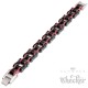 Motorradketten-Armband in Indian-Farben Schwarz Rot Bikerarmband aus Edelstahl