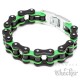 Motorradketten-Armband in Indian-Farben Schwarz Rot Bikerarmband aus Edelstahl