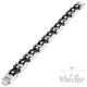 Motorradketten-Armband in Silber Schwarz aus 316L Edelstahl Bikerschmuck Armkette