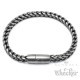 Massives Herren Fuchsschwanz-Armband aus Edelstahl hochwertige Armkette dunkelgrau