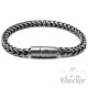 Massives Herren Fuchsschwanz-Armband aus Edelstahl hochwertige Armkette dunkelgrau