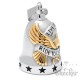 Live to Ride Biker-Bell aus Edelstahl goldener Adler Motorrad Glücksglocke silber