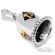Onepercenter Biker-Bell aus Edelstahl silber gold poliert Einprozenter Glücksglocke
