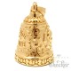 Vergoldete Live to Ride Biker-Bell aus Edelstahl Totenkopf Skull Glücksglocke gold