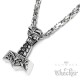 Edelstahl Anhänger Hammer Mjölnir Gott Thor silber massiv + 60cm Königskette