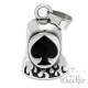 Pik Biker-Bell mit Flammen Motorrad Glöckchen aus Edelstahl Spade Glücksbringer