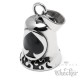 Pik Biker-Bell mit Flammen Motorrad Glöckchen aus Edelstahl Spade Glücksbringer
